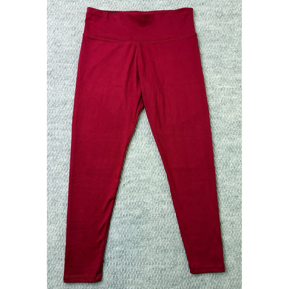 Jockey Womens Medium Burgundy Red High Rise Stretch Leggings Yoga Activewear